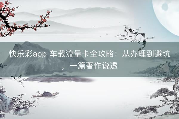 快乐彩app 车载流量卡全攻略：从办理到避坑，一篇著作说透