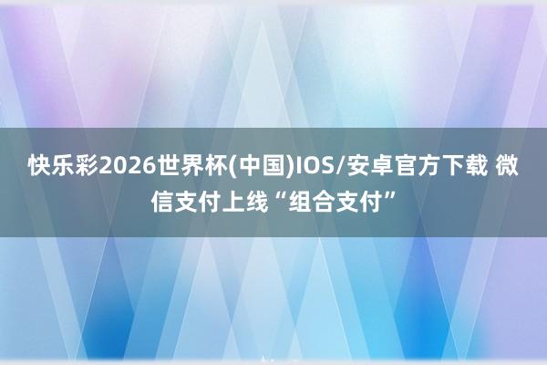 快乐彩2026世界杯(中国)IOS/安卓官方下载 微信支付上线“组合支付”