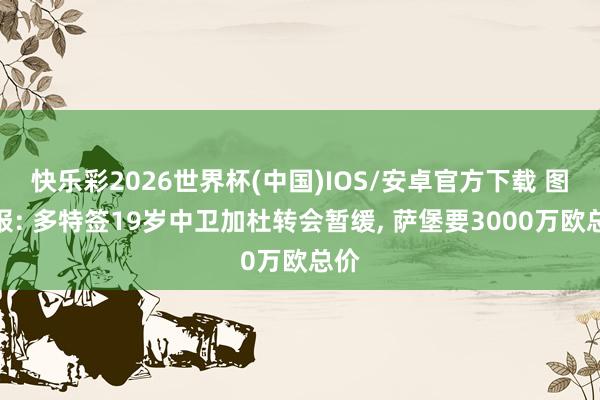 快乐彩2026世界杯(中国)IOS/安卓官方下载 图片报: 多特签19岁中卫加杜转会暂缓， 萨堡要3000万欧总价