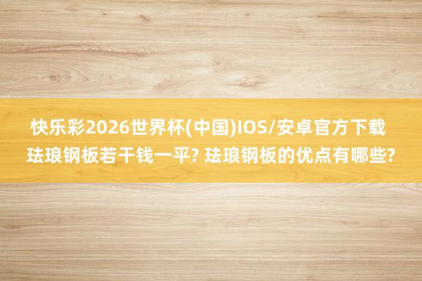 快乐彩2026世界杯(中国)IOS/安卓官方下载 珐琅钢板若干钱一平? 珐琅钢板的优点有哪些?