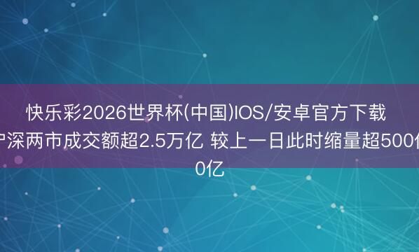 快乐彩2026世界杯(中国)IOS/安卓官方下载 沪深两市成交额超2.5万亿 较上一日此时缩量超500亿