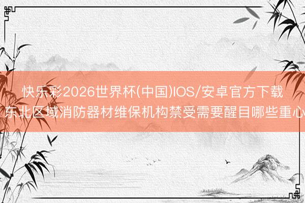 快乐彩2026世界杯(中国)IOS/安卓官方下载 东北区域消防器材维保机构禁受需要醒目哪些重心
