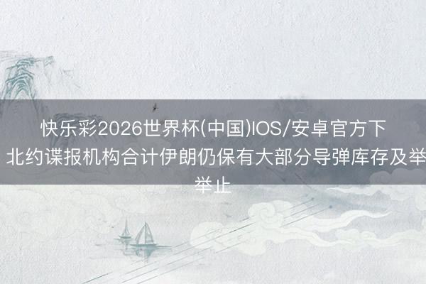 快乐彩2026世界杯(中国)IOS/安卓官方下载 北约谍报机构合计伊朗仍保有大部分导弹库存及举止